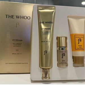 The Whoo UV Ultimate Sunscreen SPF50+ Anti Wrinkle Set + Serum Cleanser